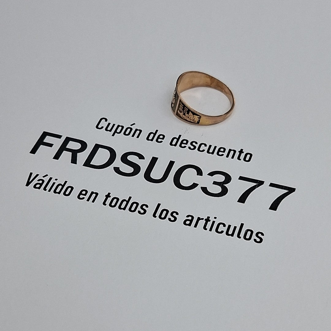 ANILLO DE GRADUACIÓN ORO 10 K 1 GRMS (SEMINUEVO)