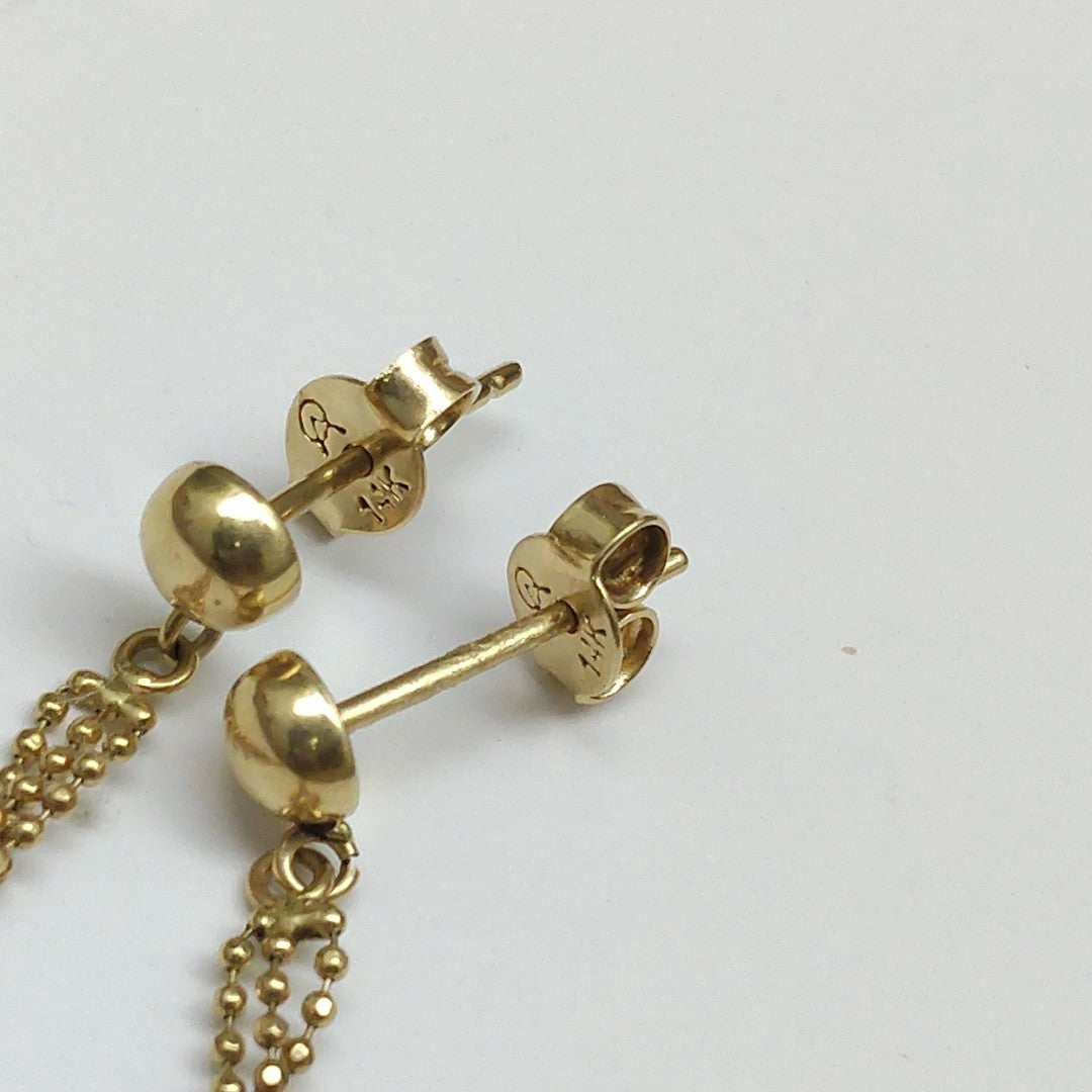 ARETES PAR ORO 14 K 2.4 GRMS (SEMINUEVO)