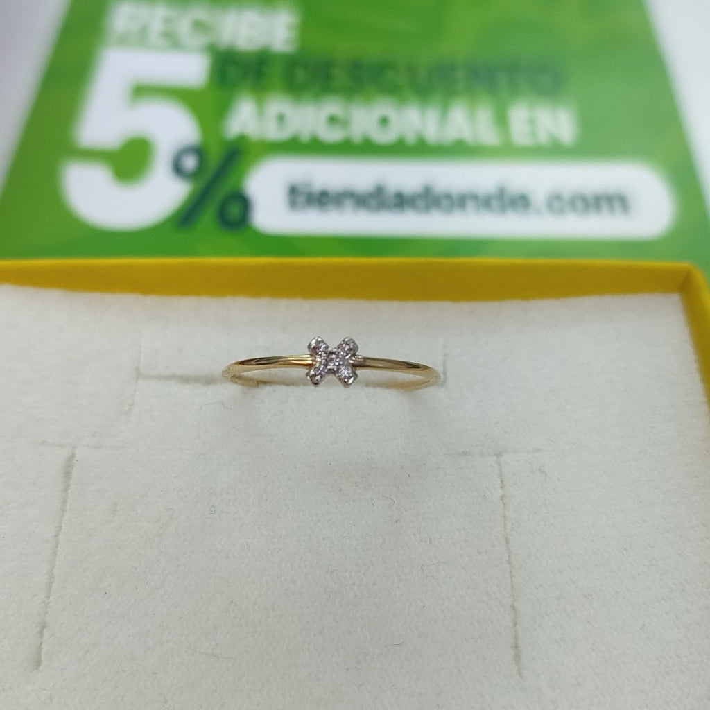ANILLO ANILLITO C CIRCONIAS 14K 7 TALLA 0.7 GR (NUEVO)