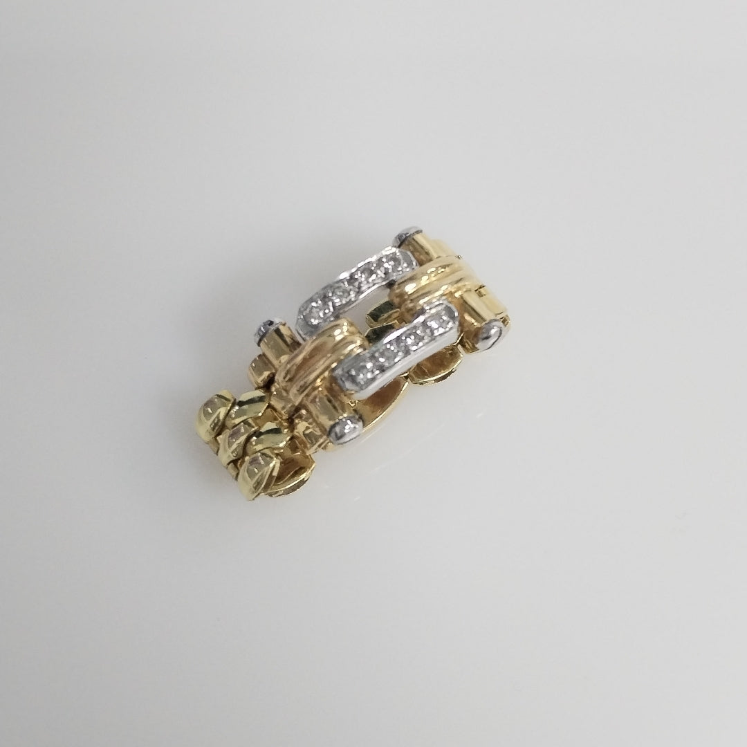 ANILLO ORO, ORO COMBINADO 14 K 7.7 GRMS (SEMINUEVO)