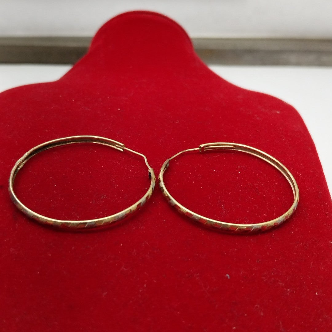 ARRACADAS PAR ORO, ORO COMBINADO 14 K 2.4 GRMS (SEMINUEVO)