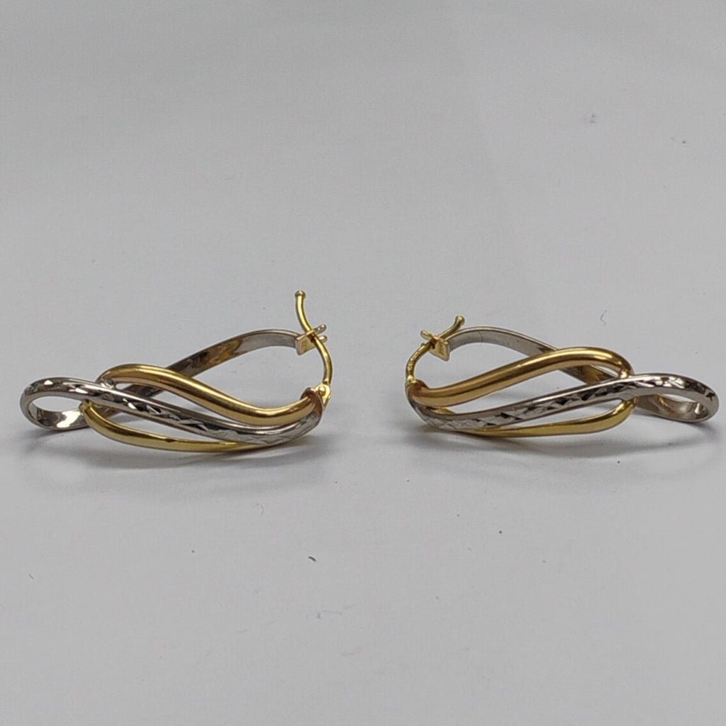 ARETES PAR ORO COMBINADO 10 K 2.1 GRMS (SEMINUEVO)
