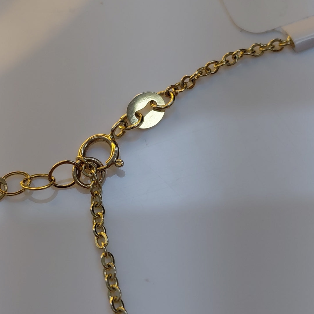 PULSERA ESPECIAL CON CORAZONES CONBINADOS 14K 18 CM 1.7 GR (NUEVO)