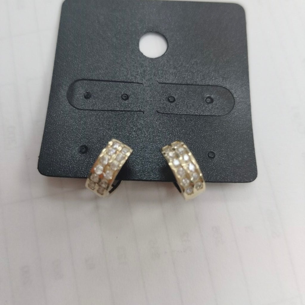 ARETES HUGGIES C CIRCONIAS 14K 1.7 GR (NUEVO)