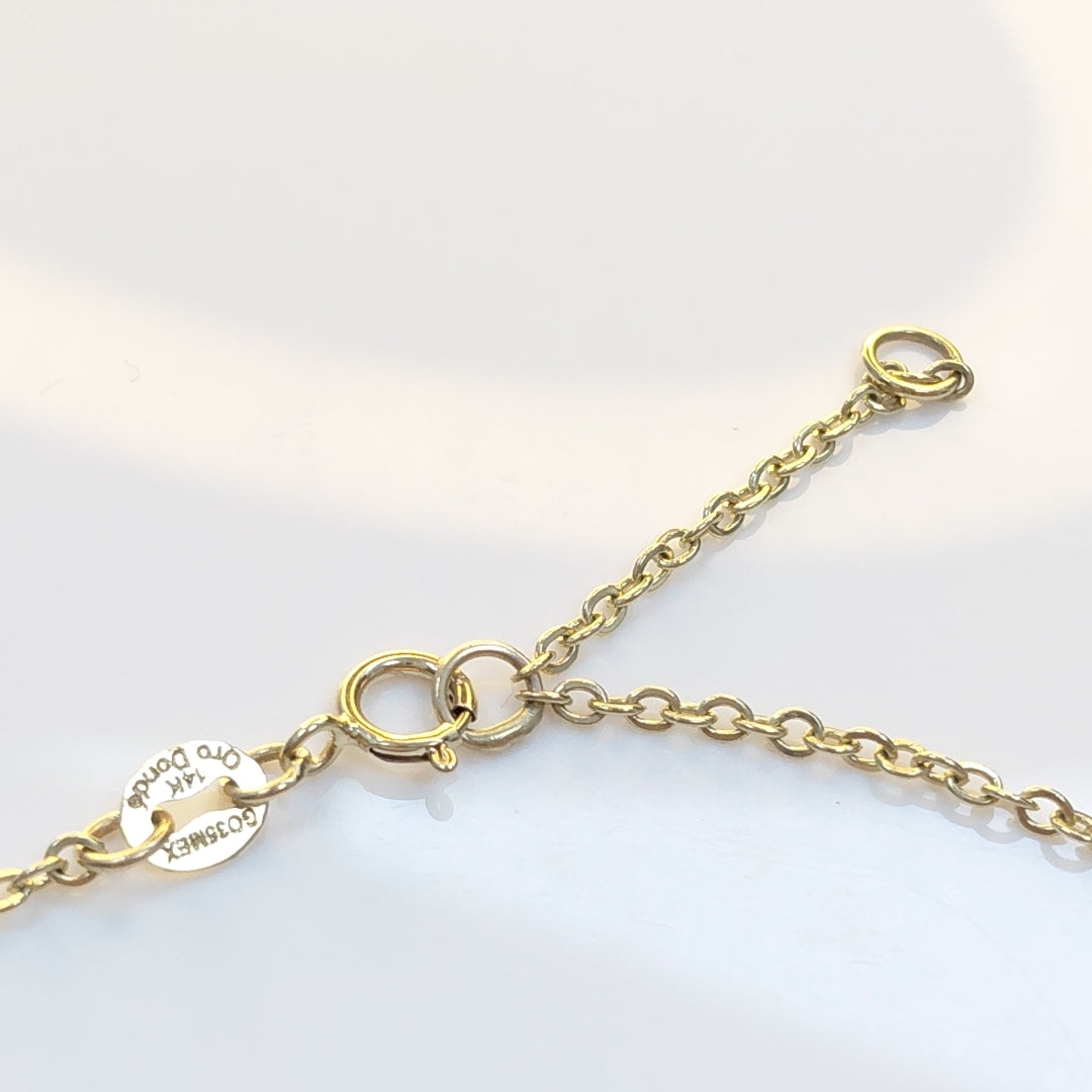PULSERA ESPECIAL C MARIPOSAS 14K 18 CM 1.7 GR (NUEVO)