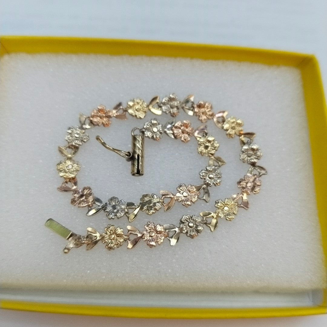 PULSERA ORO COMBINADO 14 K 5.4 GRMS (SEMINUEVO)