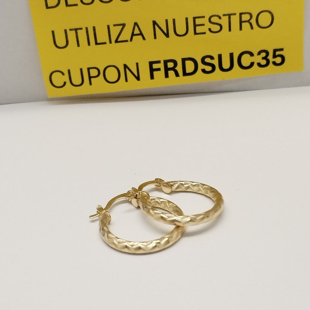 ARETES ARRACADAS LABRADAS 14K 2.1 GR (NUEVO)