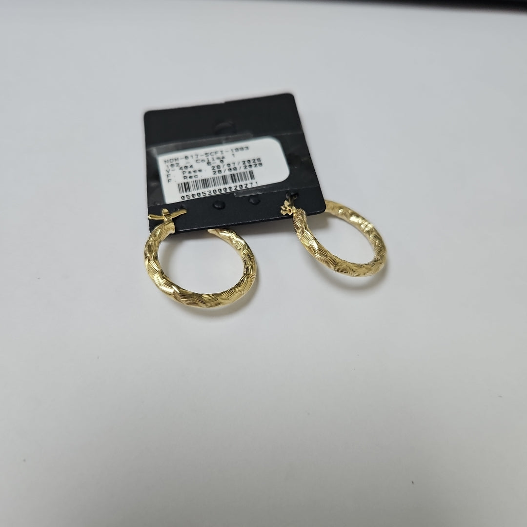 ARETES TEJIDO ARRACADA LABRADA 14K 2.5 GR (NUEVO)