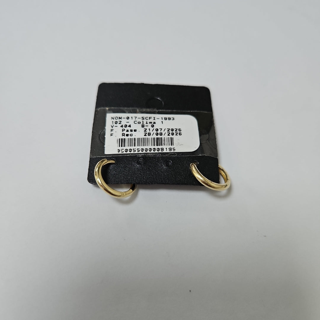 ARETES HUGGIES LISAS 14K 1.6 GR (NUEVO)