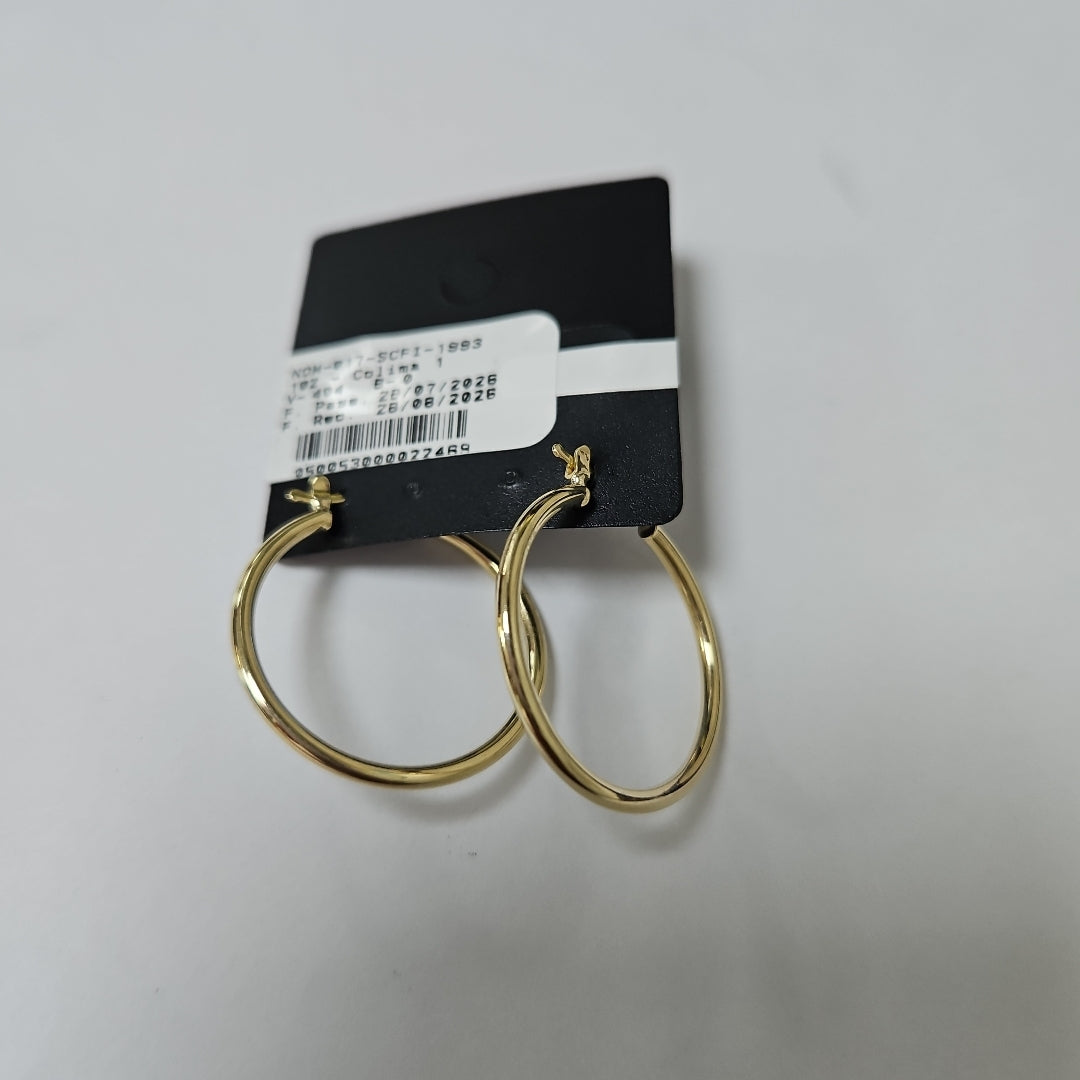 ARETES TEJIDO ARRACADAS LISAS 14K 1.5 GR (NUEVO)