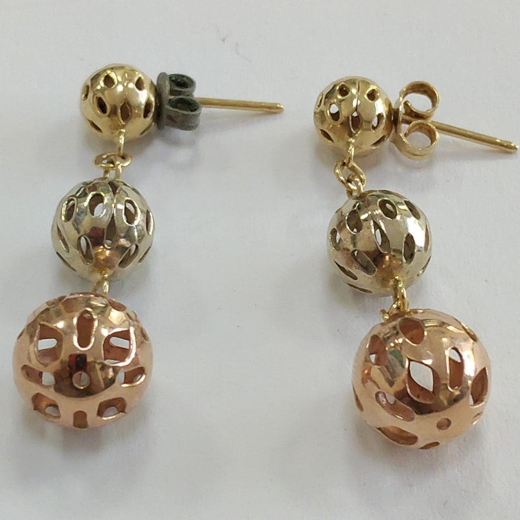 BROQUELES PAR ORO, ORO COMBINADO 14 K 4.7 GRMS (SEMINUEVO)