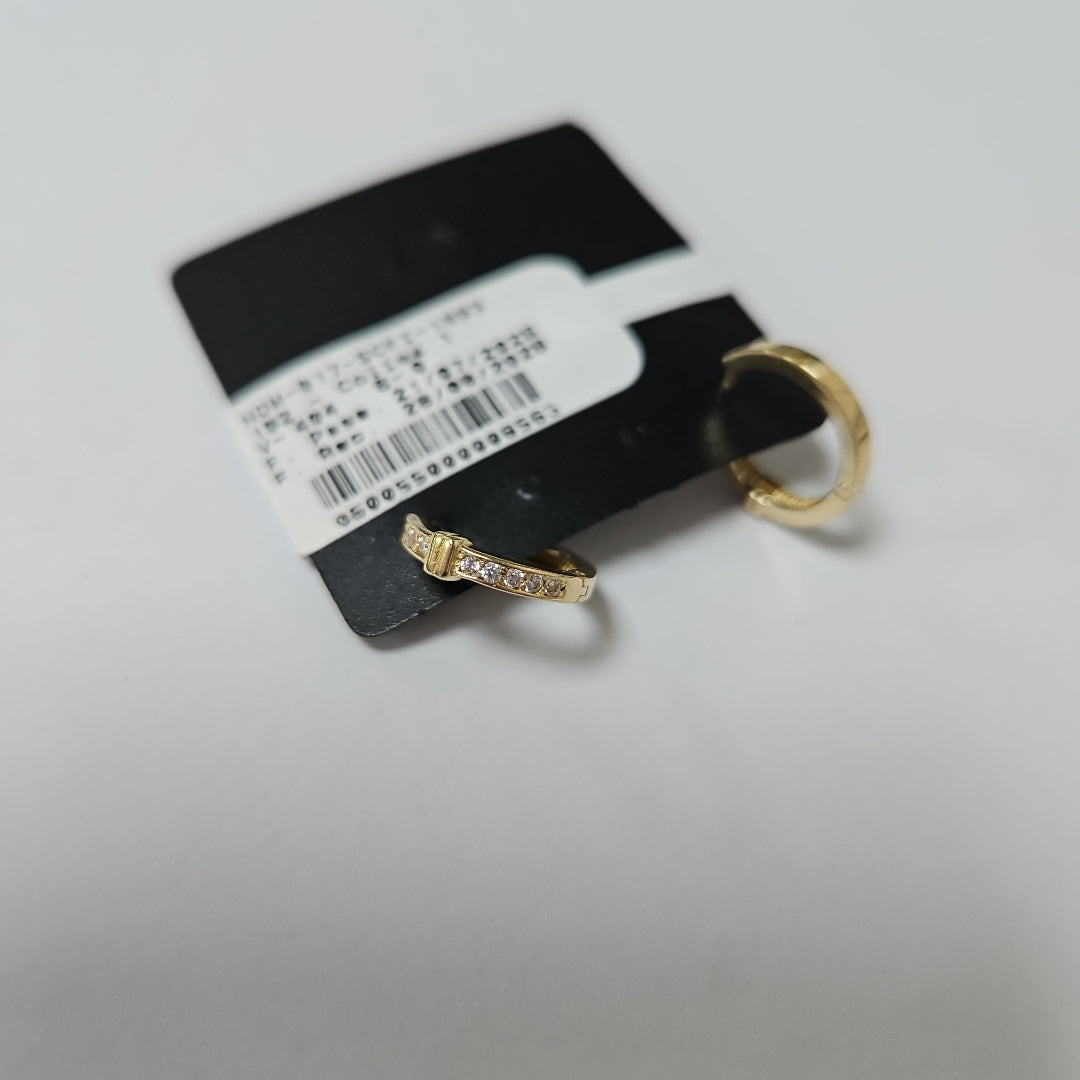 ARETES HUGGIES C CIRCONIA 14K 2 GR (NUEVO)