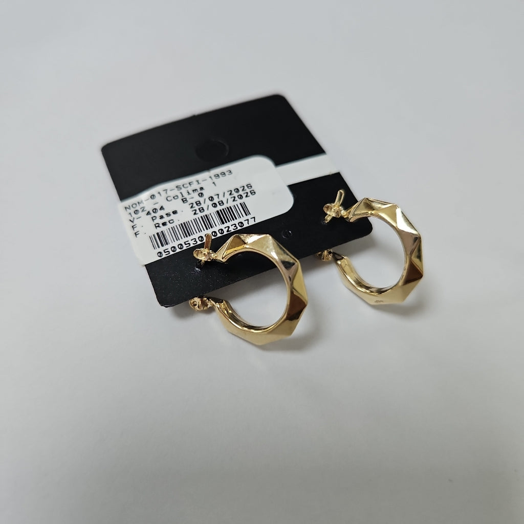 ARETES TEJIDO ARRACADAS FACETADAS 14K 1.7 GR (NUEVO)