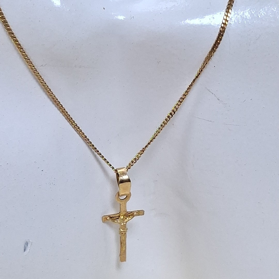 CADENA, CRUCIFIJO ORO 10 K 1.7 GRMS (SEMINUEVO)