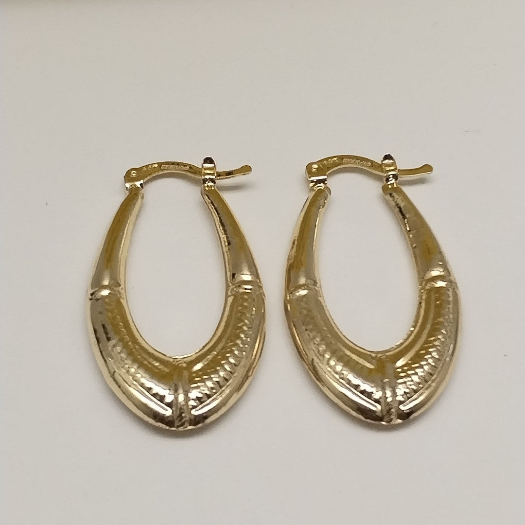 ARETES ARRACADAS ESTRIADAS 14K 2.6 GR (NUEVO)