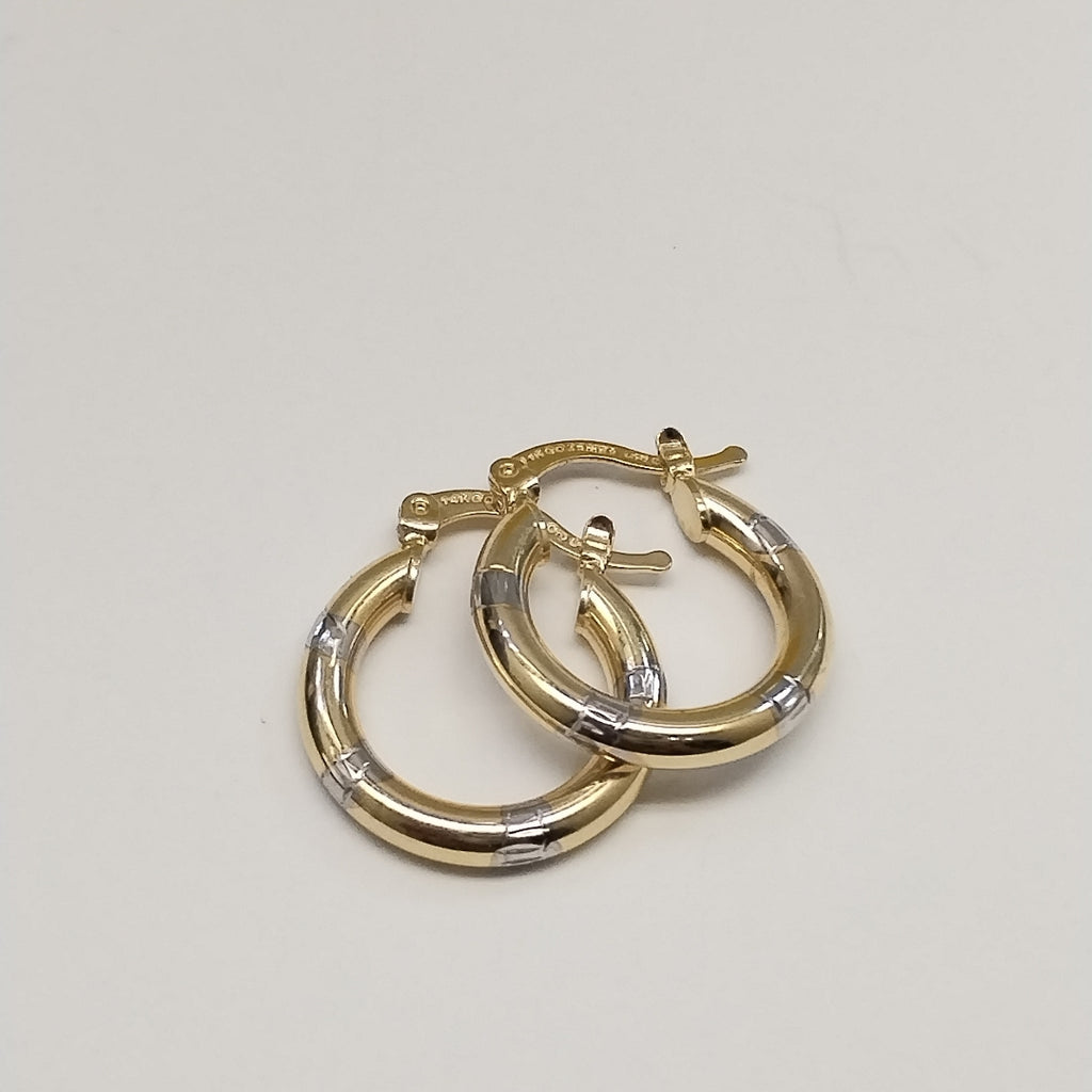 ARETES ARRACADAS COMBINADAS 14K 1.6 GR (NUEVO)