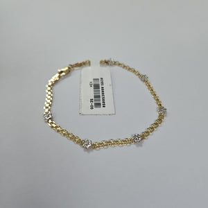 PULSERA ESPECIAL C FLORES 14K 18 CM 2.9 GR (NUEVO)