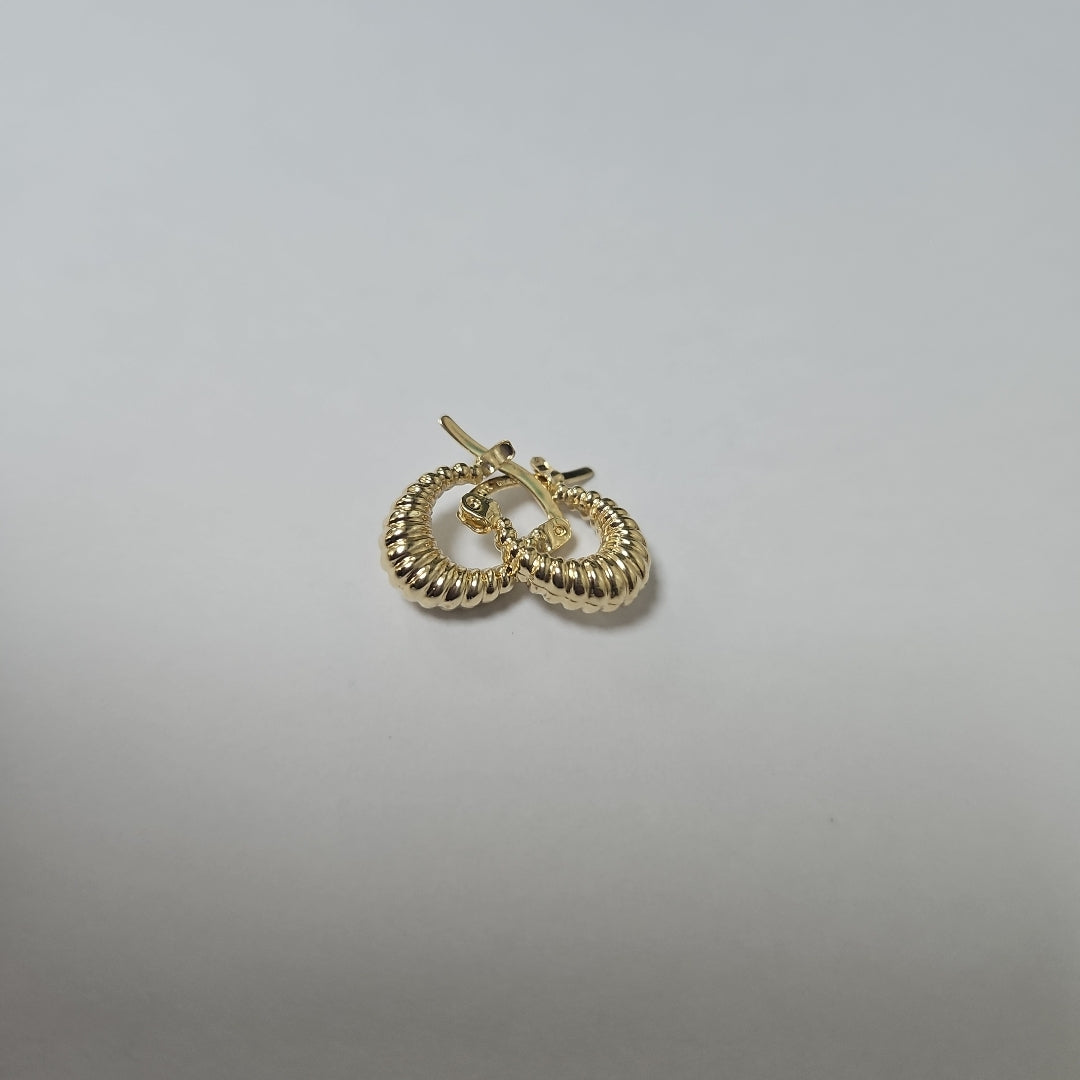 ARETES ARRACADA ESTRIADAS 14K 1 GR (NUEVO)