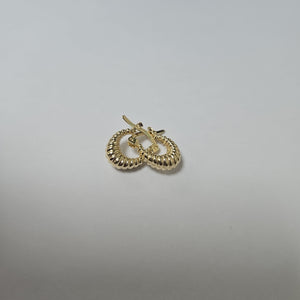 ARETES ARRACADA ESTRIADAS 14K 1 GR (NUEVO)