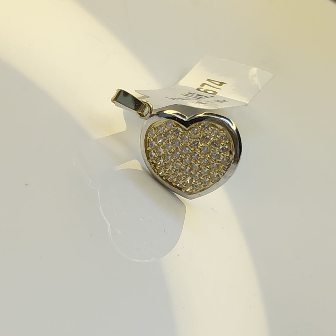 DIJE CORAZON CON CIRCONIAS 14K 1.8 GR (NUEVO)