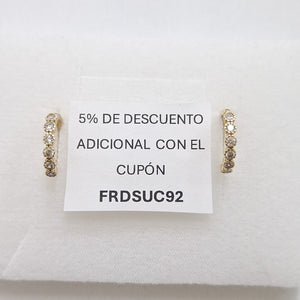 ARETES HUGGIES C CIRCONIAS 14K 2 GR (NUEVO)
