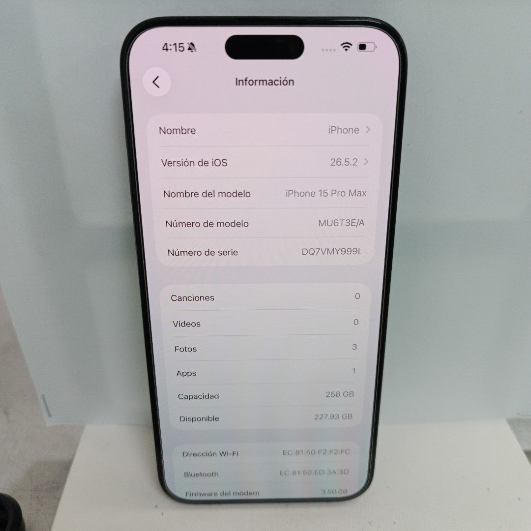 CELULAR APPLE IPHONE 15 PRO MAX A3105 (2023) 256 GB 8 GB RAM (SEMINUEVO)