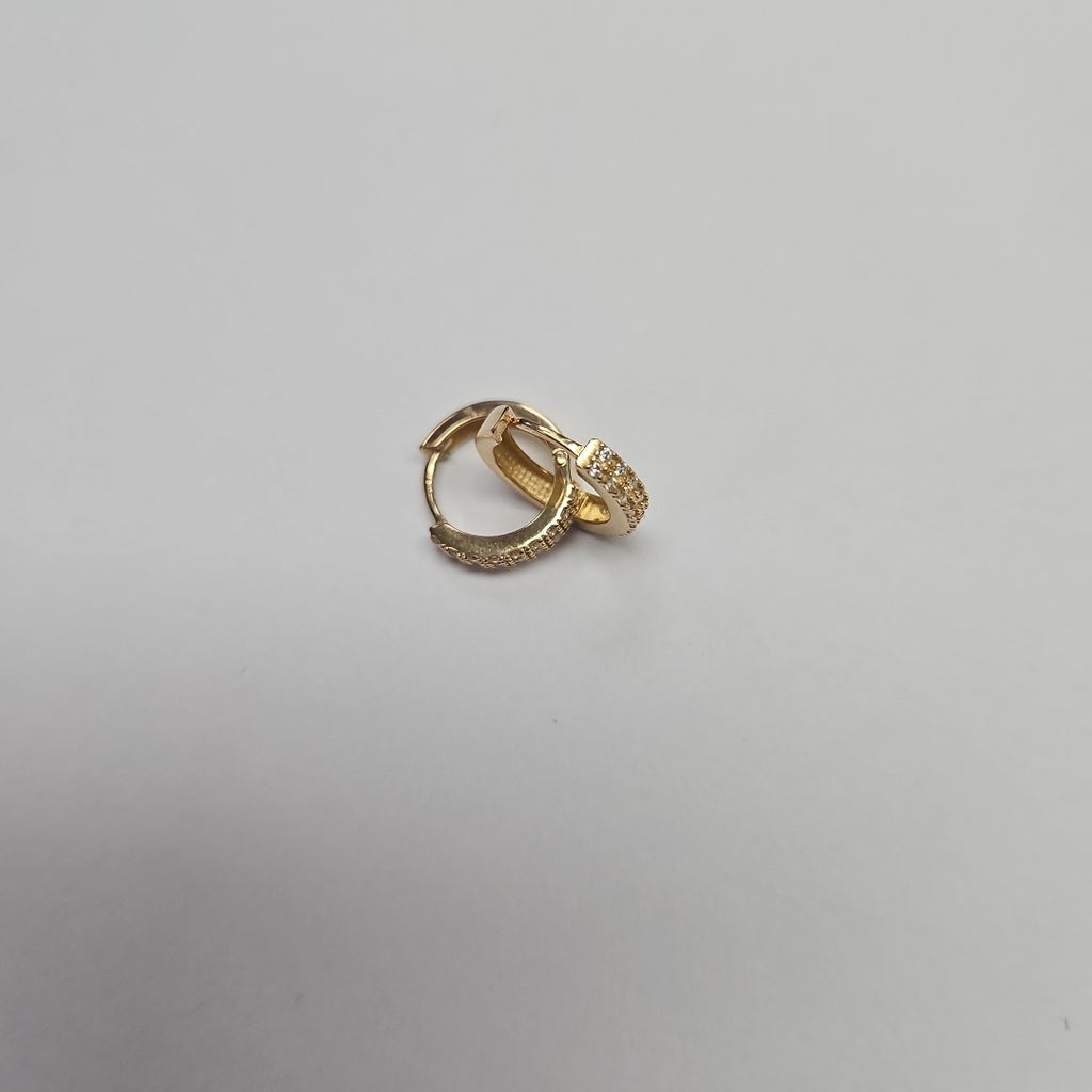 ARETES HUGGIES C CIRCONIA 14K 1.8 GR (NUEVO)