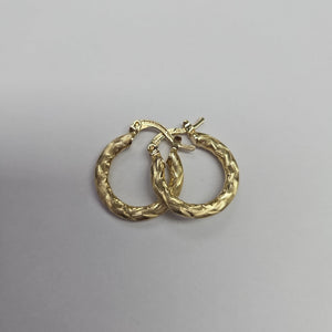 ARETES TEJIDO ARRACADAS ASTRIADAS 14K 1.9 GR (NUEVO)