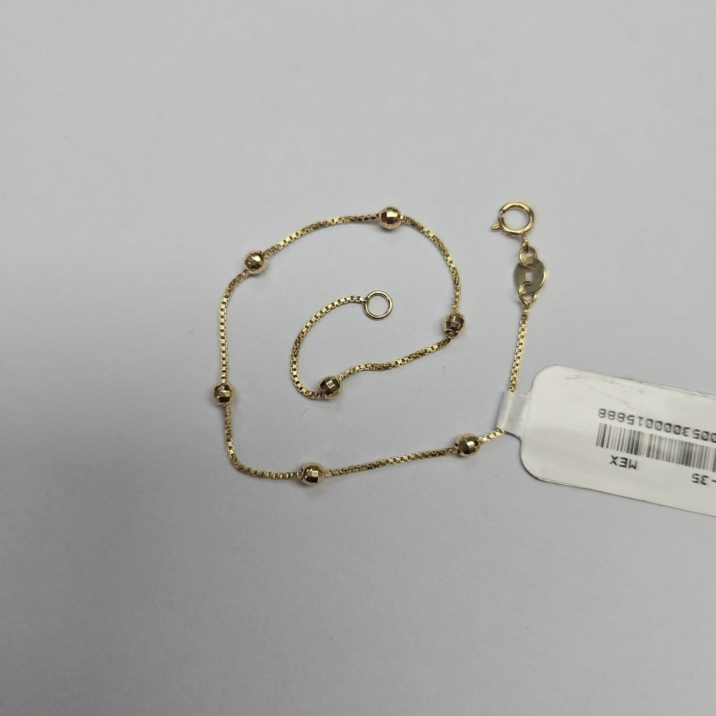 PULSERA ESPECIAL CON BOLITAS 14K 18 CM 1.4 GR (NUEVO)