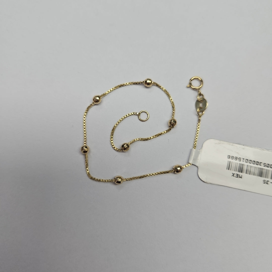 PULSERA ESPECIAL CON BOLITAS 14K 18 CM 1.4 GR (NUEVO)