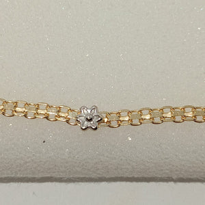 PULSERA ESPECIAL C FLORES 14K 18 CM 3 GR (NUEVO)
