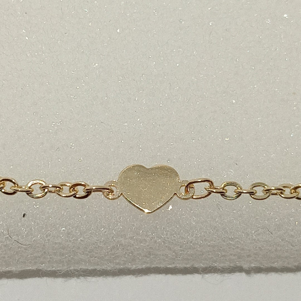 PULSERA TEJIDO ESPECIAL FIG CORAZONES 14K 18 CM 1.3 GR (NUEVO)