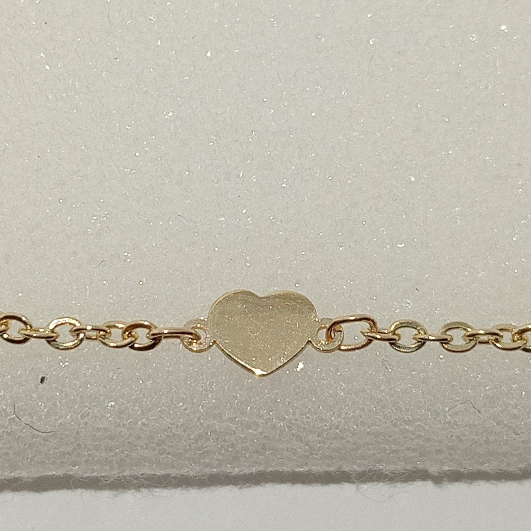 PULSERA TEJIDO ESPECIAL FIG CORAZONES 14K 18 CM 1.3 GR (NUEVO)