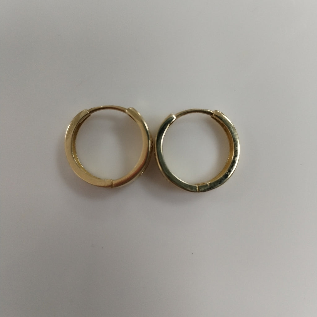 ARETES TEJIDO HUGGIES CON CIRCONIAS 14K 2.9 GR (NUEVO)