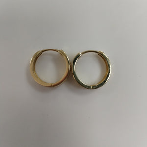 ARETES TEJIDO HUGGIES CON CIRCONIAS 14K 2.9 GR (NUEVO)
