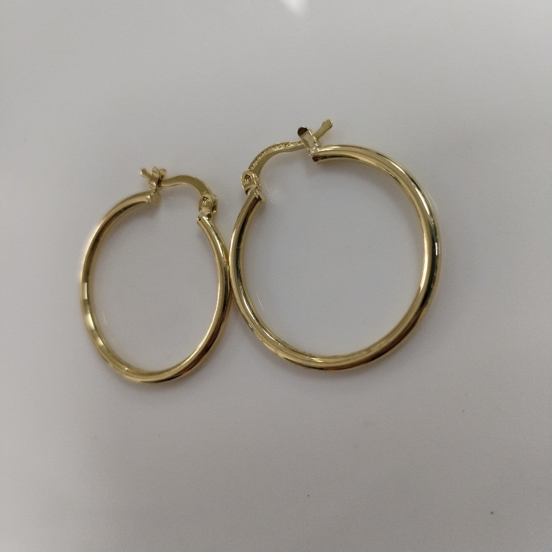 ARETES TEJIDO ARRACADAS LISAS 14K 1.5 GR (NUEVO)