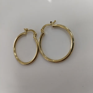 ARETES TEJIDO ARRACADAS LISAS 14K 1.5 GR (NUEVO)