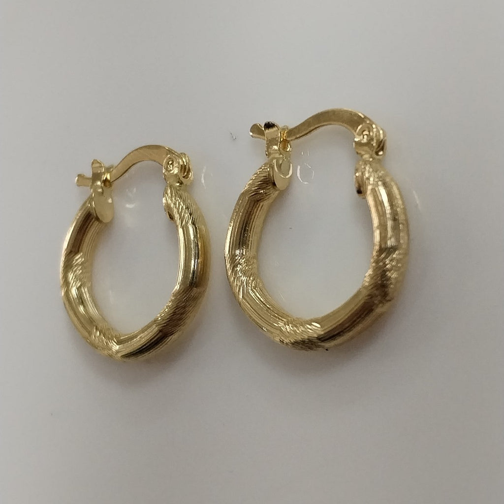 ARETES TEJIDO ARRACADAS CON DISEÑO 14K 2.6 GR (NUEVO)