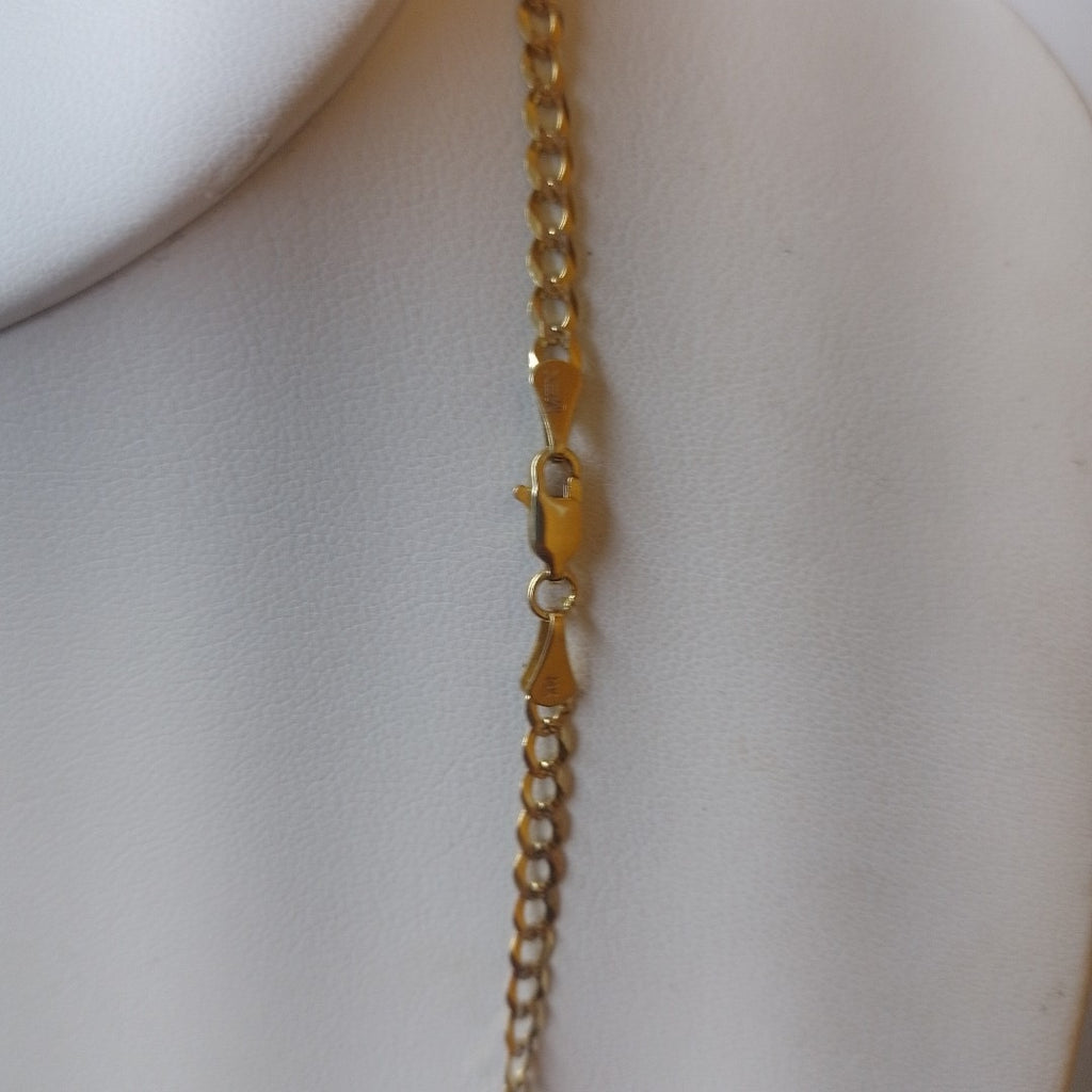 CADENAS BARBADA DIAMANTADA ORO 14K 55 CM 8.9 GR (NUEVO)