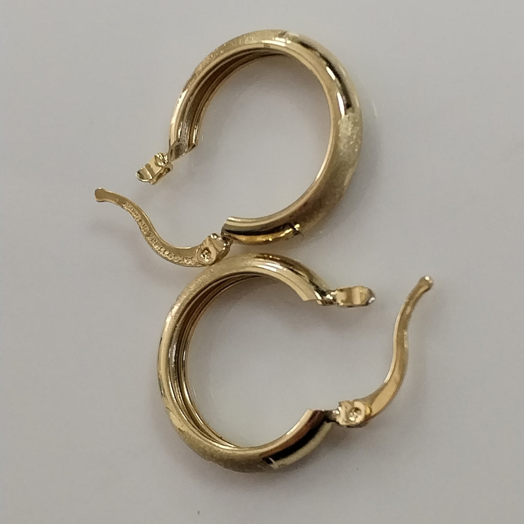 ARETES TEJIDO ARRACADA SATINADA 14K 2.5 GR (NUEVO)