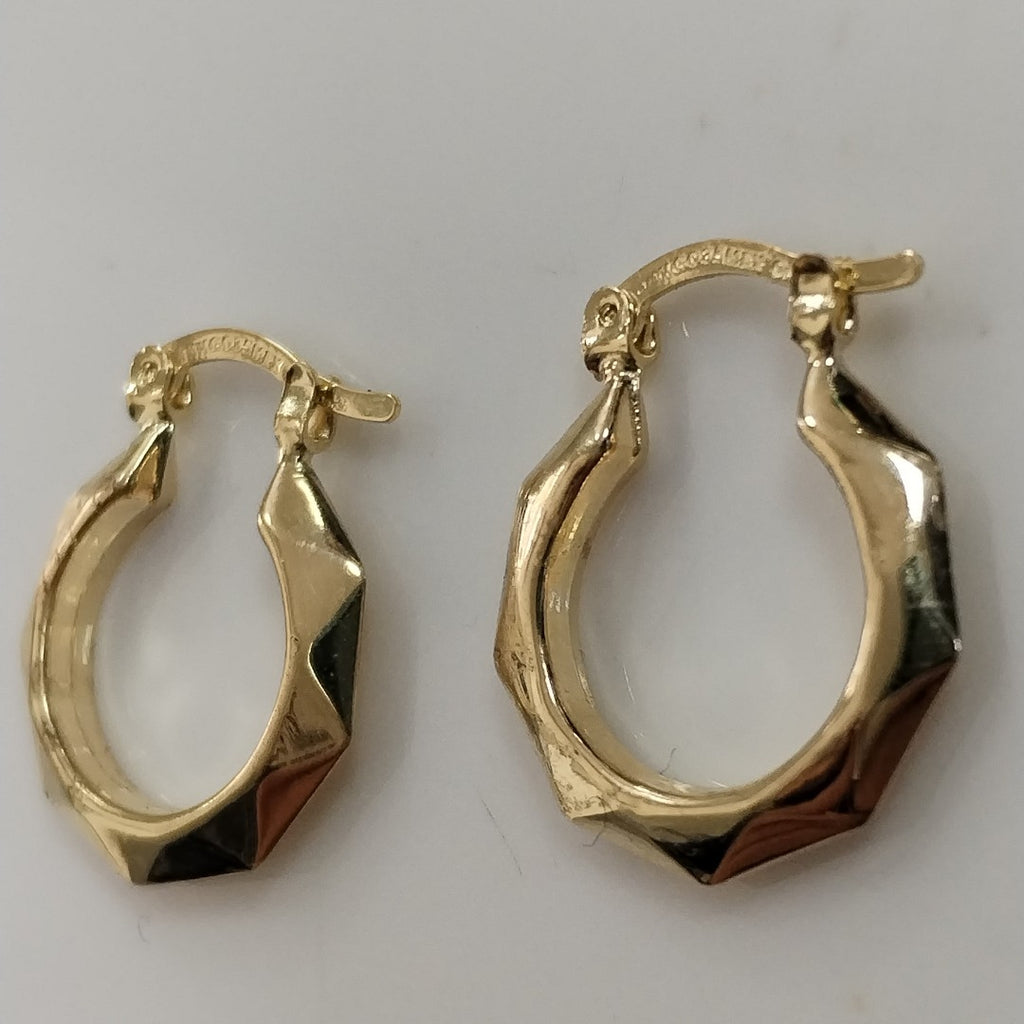ARETES TEJIDO ARRACADAS FACETADAS 14K 1.8 GR (NUEVO)