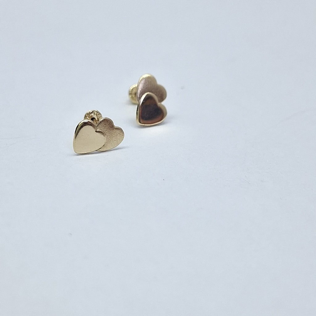 BROQUELES BROQUEL CORAZON DOBLE 14K 0.2171 GR (NUEVO)