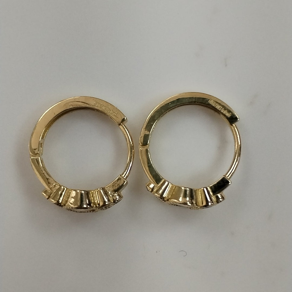 ARETES ARRACADAS CON CIRCONIAS Y PDRAS COL 14K 3.3 GR (NUEVO)