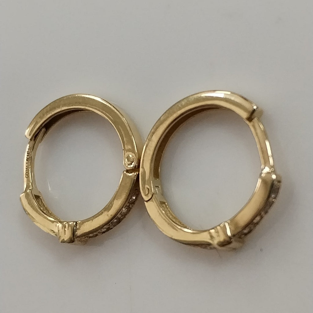 ARETES HUGGIES C CIRCONIA 14K 1.9 GR (NUEVO)