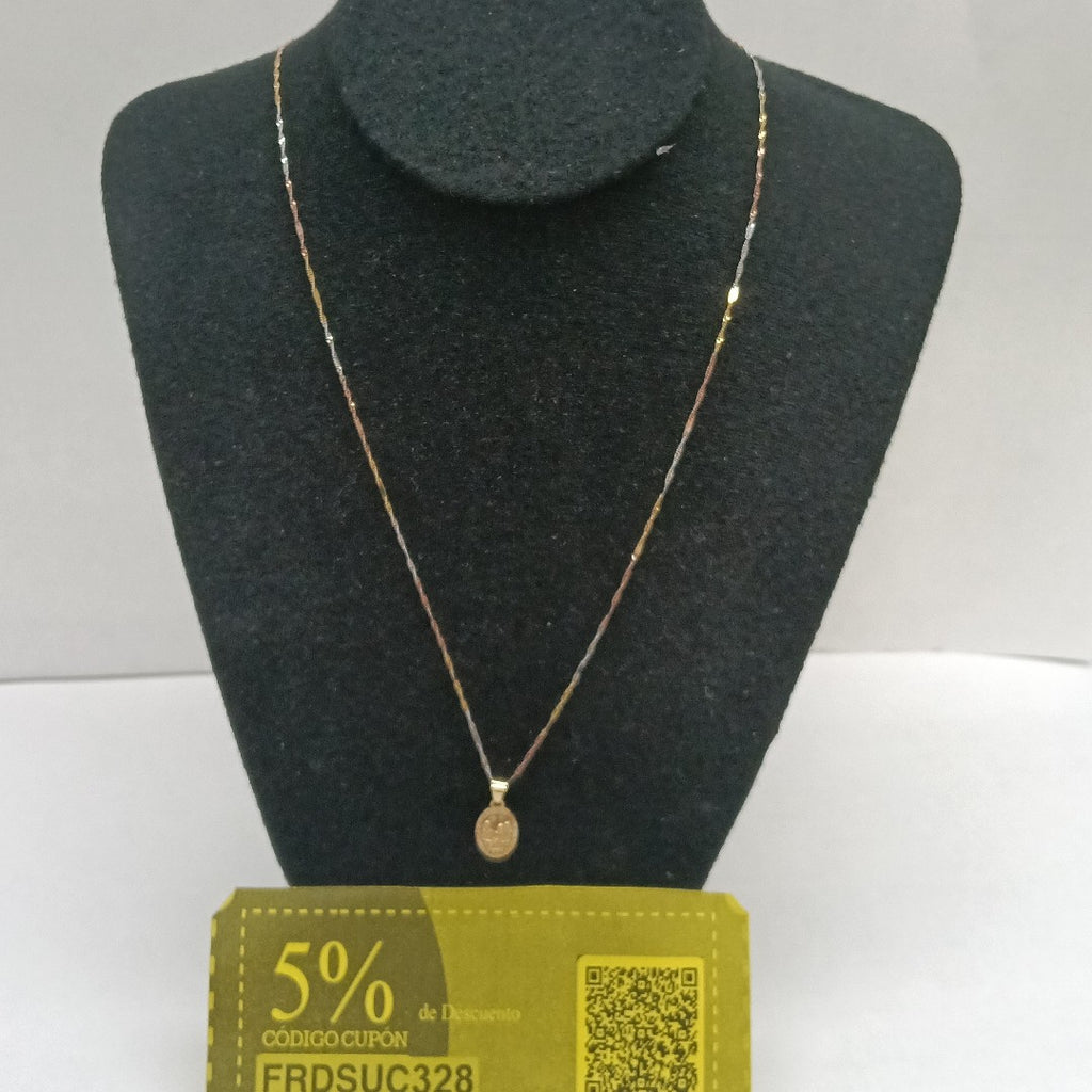 CADENA, MEDALLA RELIGIOSA ORO 10 K 1.3 GRMS (SEMINUEVO)