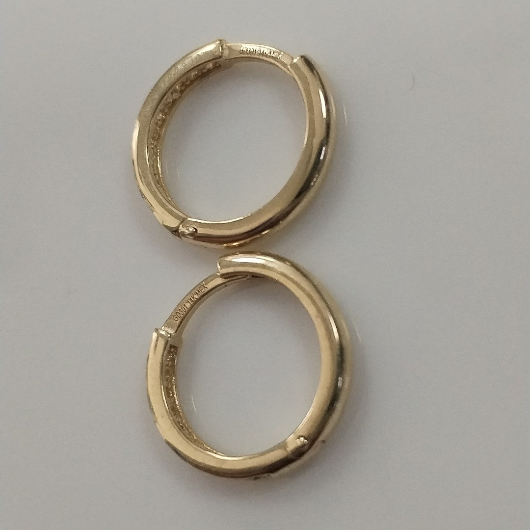 ARETES HUGGIES C CIRCONIA 14K 1.7 GR (NUEVO)