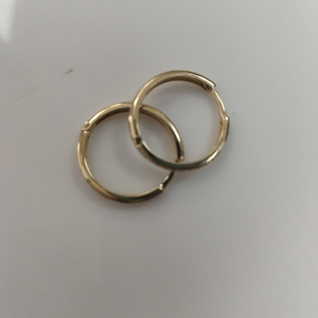 ARETES ARRACADAS C CIRCONIAS 14K 2.1 GR (NUEVO)