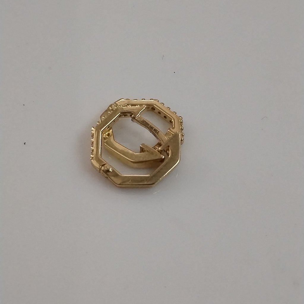 ARETES HUGIES C CIRCONIAS 14K 1.5 GR (NUEVO)