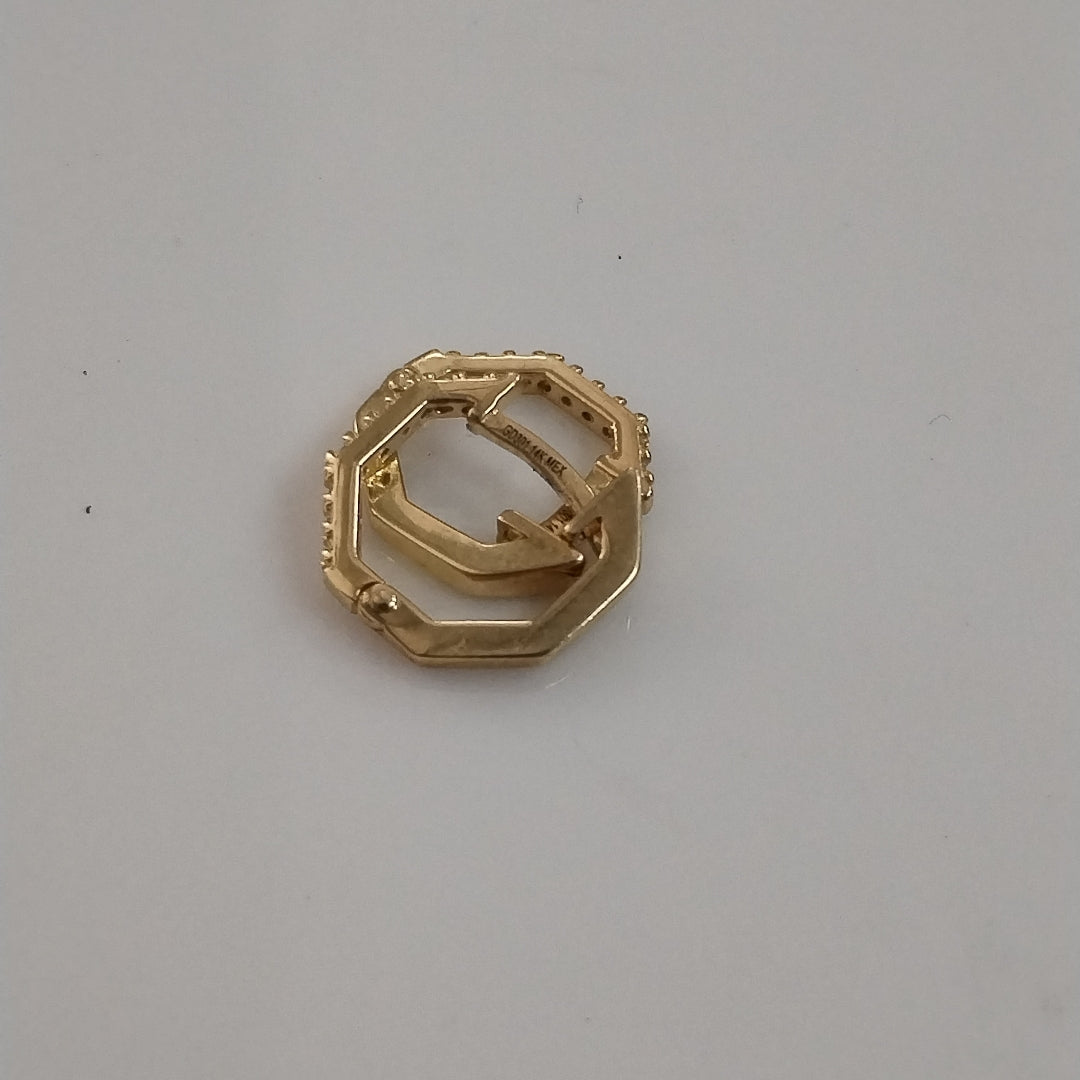 ARETES HUGIES C CIRCONIAS 14K 1.5 GR (NUEVO)