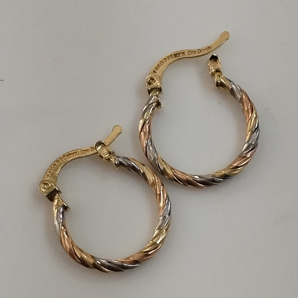 ARETES ARRACADAS COMBINADAS 14K 2.1 GR (NUEVO)